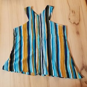 Fourteenth Place Striped Cut Out High Low Flowy Tank sz.M